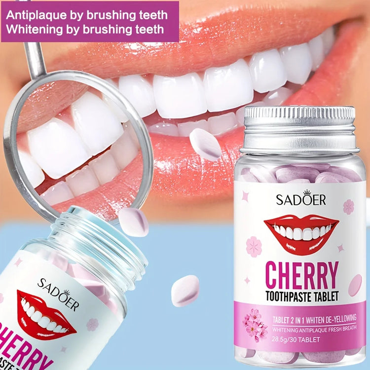 Sakura Flavored Solid Toothpaste Tablets, Deeply Cleaning Teeth, Chewable Toothpaste Tablet, Fresh Breath, Basic Oral Care 28.5g