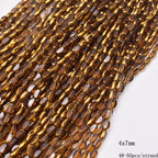 4x7mm 50pcs/lot Briolette Oval Glass Beads Plating Gold Color Crystal Glass Loose Spacer Beads For Beads for Jewelry Making DIY
