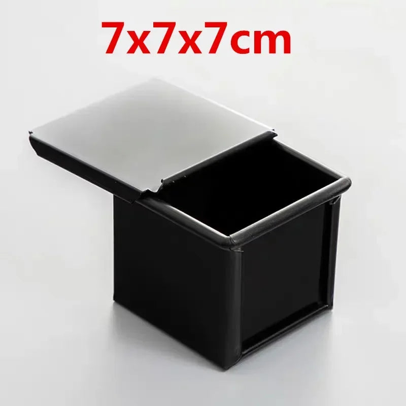 Square toast Bread Baking Tray Cake box Mold with Lid Aluminum Alloy Non-stick Pan Mini Baking Tray Baking Box Diy Cake Bakeware