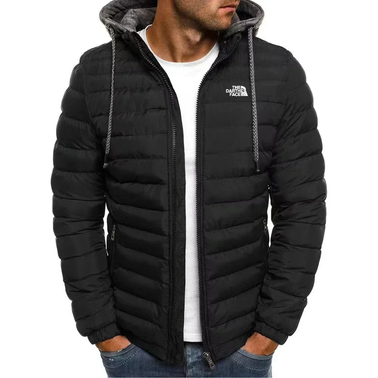 Men's Thick Hooded Zipper Insulated Winter Coat, Fits Well, Fashionable and Versatile, Suitable for Outdoor and Business Travel,