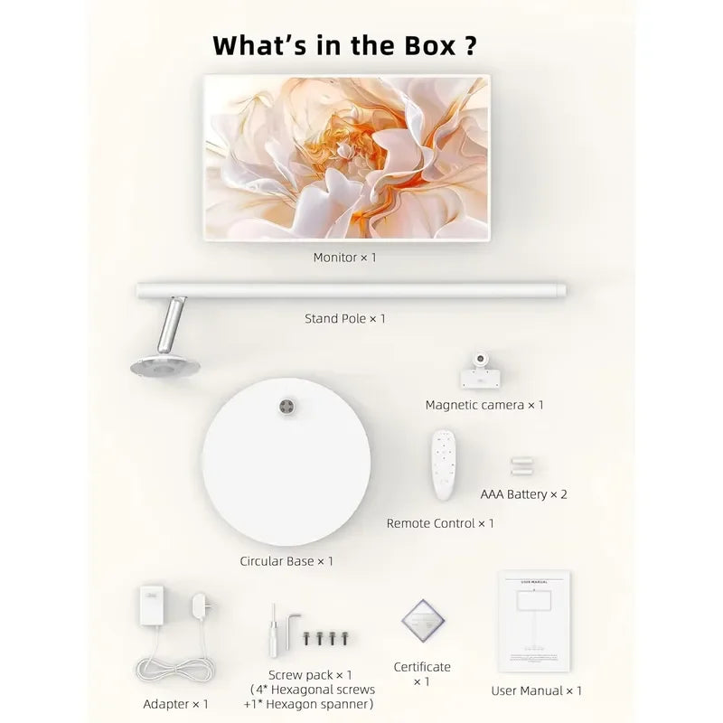 24 Inch Portable Smart TV Wireless Touch Screen LED Monitor Mobile Display For Indoor Outdoor Use Home Entertainment Gaming