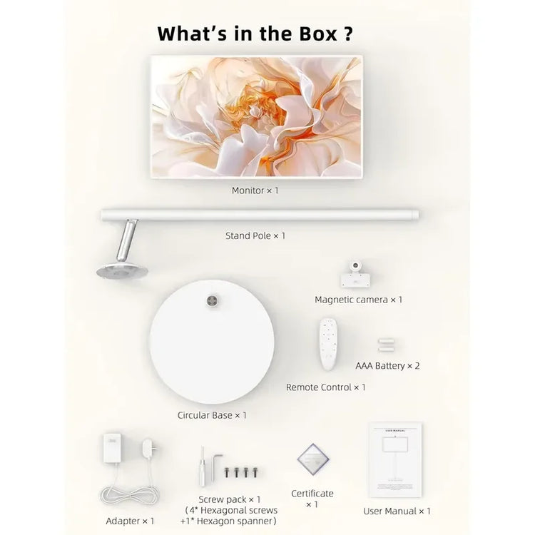 24 Inch Portable Smart TV Wireless Touch Screen LED Monitor Mobile Display For Indoor Outdoor Use Home Entertainment Gaming