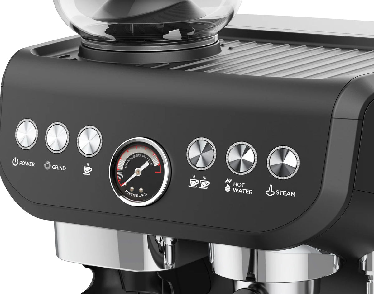220V Semi Automatic Espresso Coffee Machine  with Grinder Milk Frother Hot Water Electric Coffee Maker 15bar for Home cafe Latte