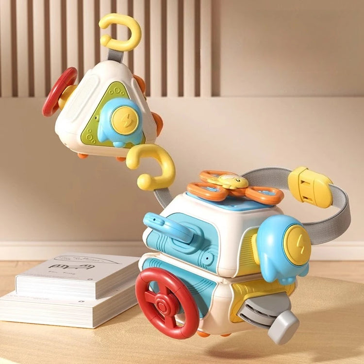 6-in-1 Baby Busy Board Montessori Fidget Sensory Cube for Toddlers & Infants, Educational Learning Toy Develop Fine Motor Skills