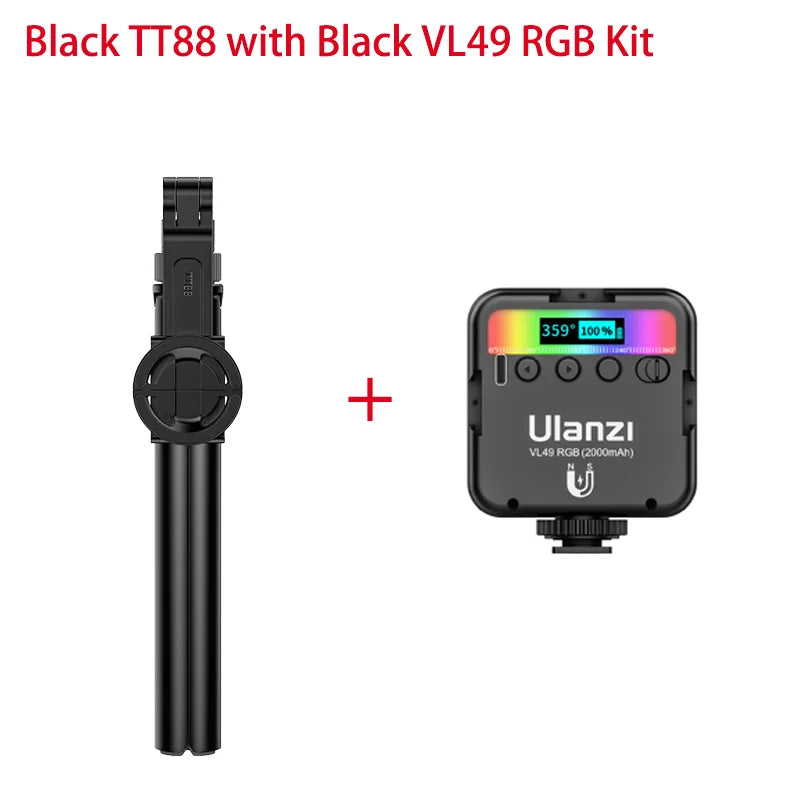 Ulanzi TT88 1.44M Overhead Selfie Stick Phone Tripod with Magnetic Clamp Wireless Remote Extension Tripod for LiveStreaming Vlog