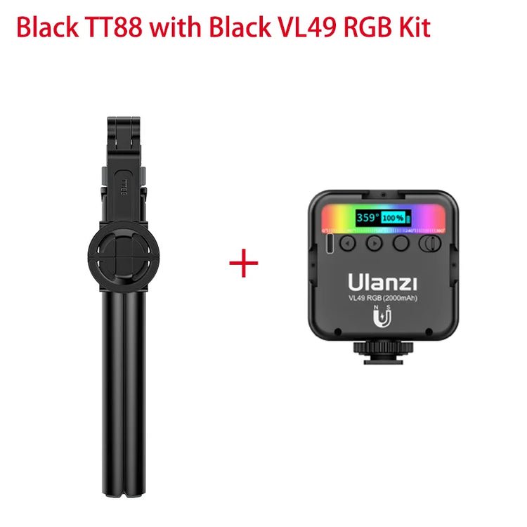 Ulanzi TT88 1.44M Overhead Selfie Stick Phone Tripod with Magnetic Clamp Wireless Remote Extension Tripod for LiveStreaming Vlog