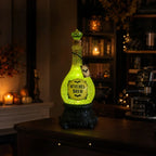Funny Witches' Brew Potion Bottle Glitter Globe with Led Lights Resin Sparkling Powder Bottle Crafts Halloween Party Decoration