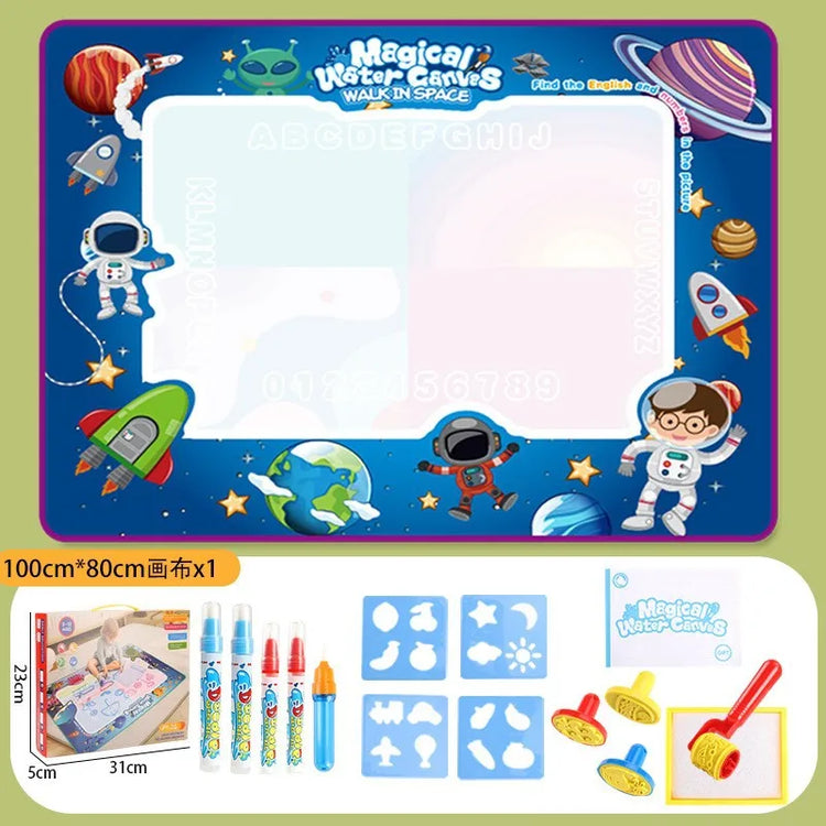 100x80CM Magic Water Drawing Mat with Reusable Magic Pens Montessori Painting Board for Doodling Educational Toys and  Gifts