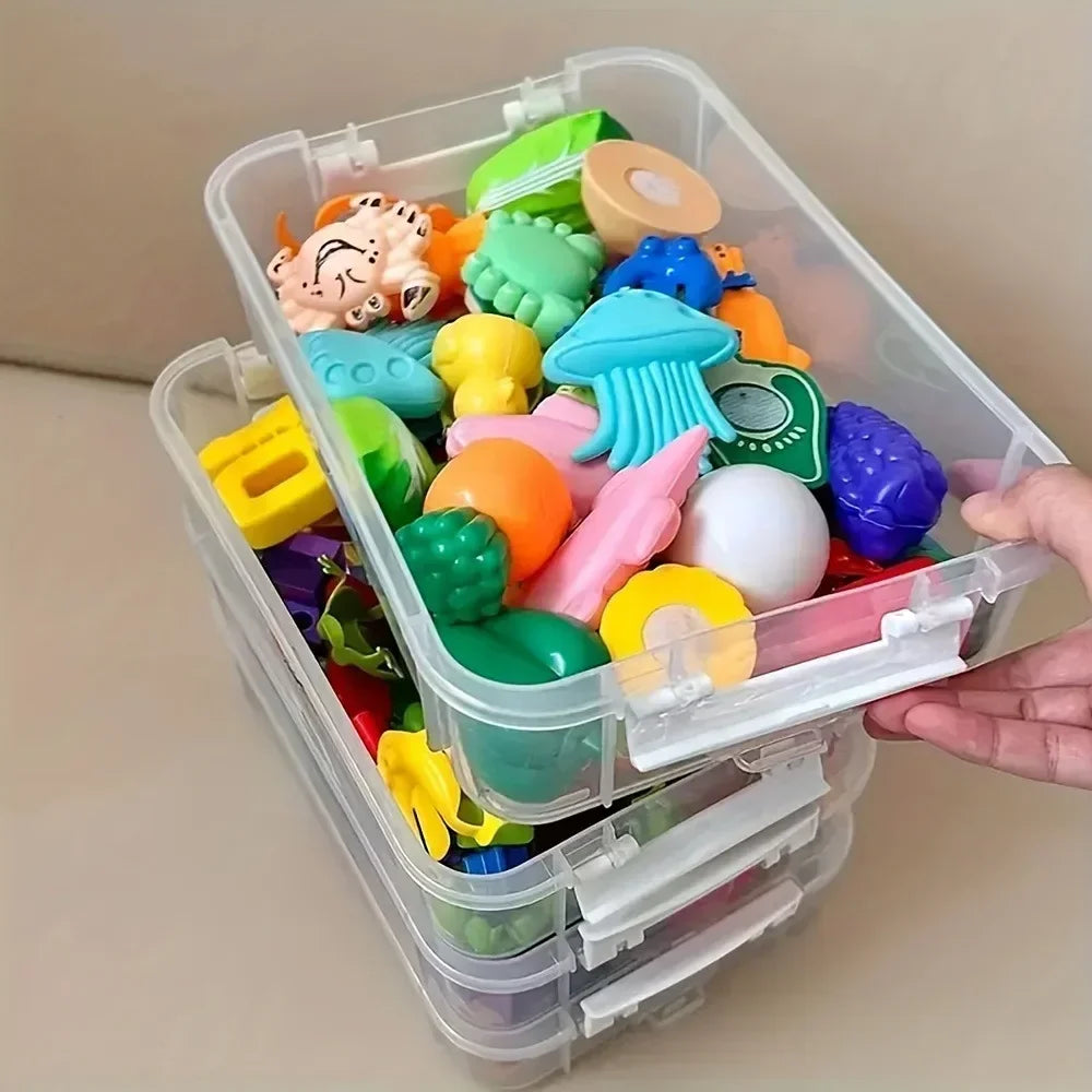 Building Blocks Storage Box Transparent Visibility Tool Classification Boxes Moisture-Proof Grid Drawer Stackable Casket