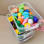 Building Blocks Storage Box Transparent Visibility Tool Classification Boxes Moisture-Proof Grid Drawer Stackable Casket
