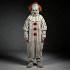 Clown Onesie Costume Cosplay Movie Role-playing Props Clown Cosplay Costume Pajama Sleepwear Halloween Bodysuit for Men Women