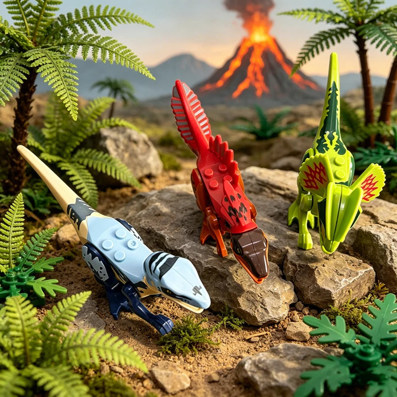 Dinosaur Figures World Building Blocks Set Jurassic Dino Model Educational STEM Bricks DIY Assemble Toys for Kids Birthday Gifts