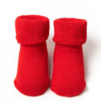 Baby Boys Girls Christmas Red Socks Spring Autumn Winter Anti Slip Cotton Soft Cartoon Floor Sock with Santa Claus Snowman Decor