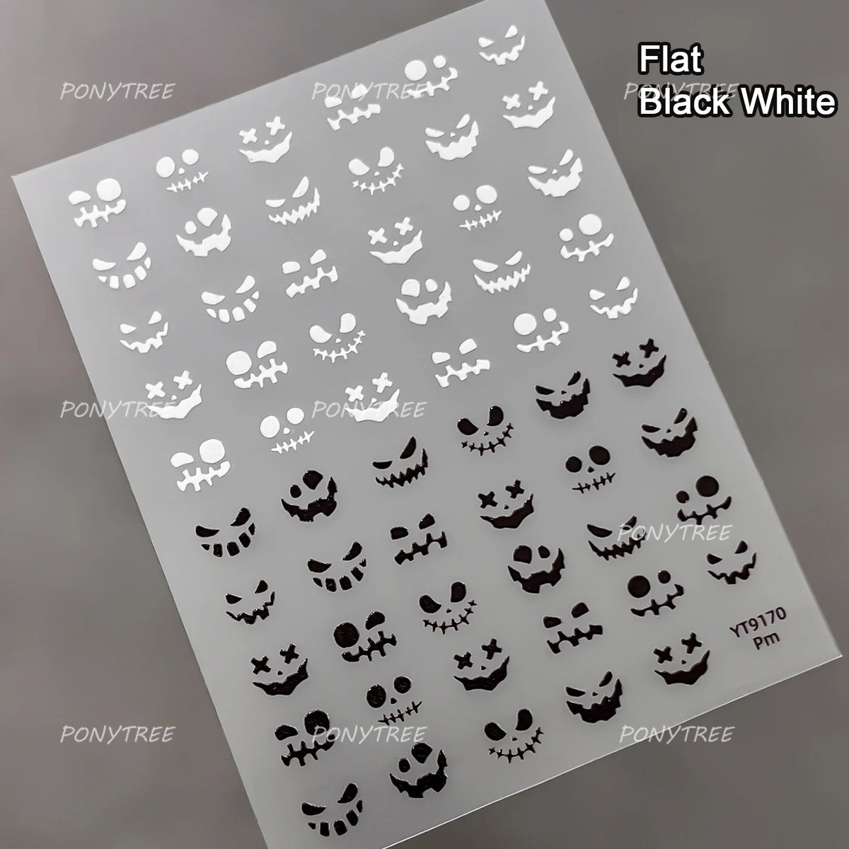 Wicked Pumpkin Expression Horror Face Dark Halloween Metallic Flat Cute Spooky Adhesive Nail Charms Art Sticker Manicure Decals