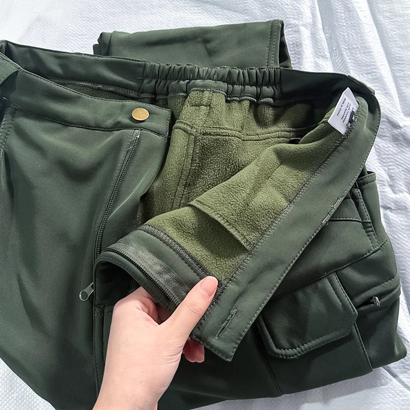 Men's-Slim-Fit-Tactical-Work-Pants-with-Multiple-Pockets,-Windproof-and-Waterproof,-Suitable-for-Winter-Outdoor-Hiking-Pants