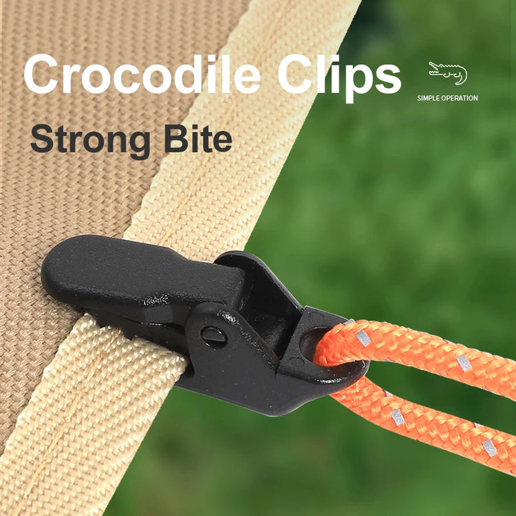 10/20/50pcs Sturdy Tent Clips Outdoor Tarpaulin Clips Anti-wind Fixed Camping Tent Hook Crocodile Clamp Clip for Outdoor Camping