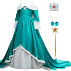 Rosalina Princess Fancy Dress The Galaxy Movie Kids Girls Role play Silk trailing Long Dress Costume Halloween Party Outfits