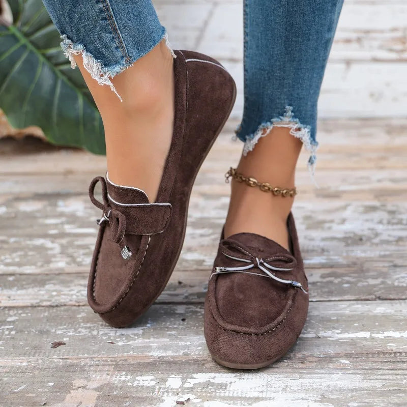 2026 Retro Round Toe Shallow Mouth Women's Flats and Loafers Fashion Simple Comfort Non Slip Outdoor Women Shoes Балетки Женские