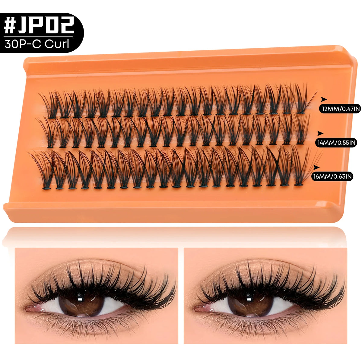 GROINNEYA DIY Lash Clusters Kit Thick Fluffy Cluster Lashes Full Set Lashes Extension with Lash Bond&Seal Individual Eyelashes