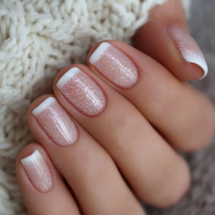 White French Press on Nails 3D Bowknot Fake Nails Tips Full Cover Wearable False Nails for Women and Girls DIY Manicure 24Pcs