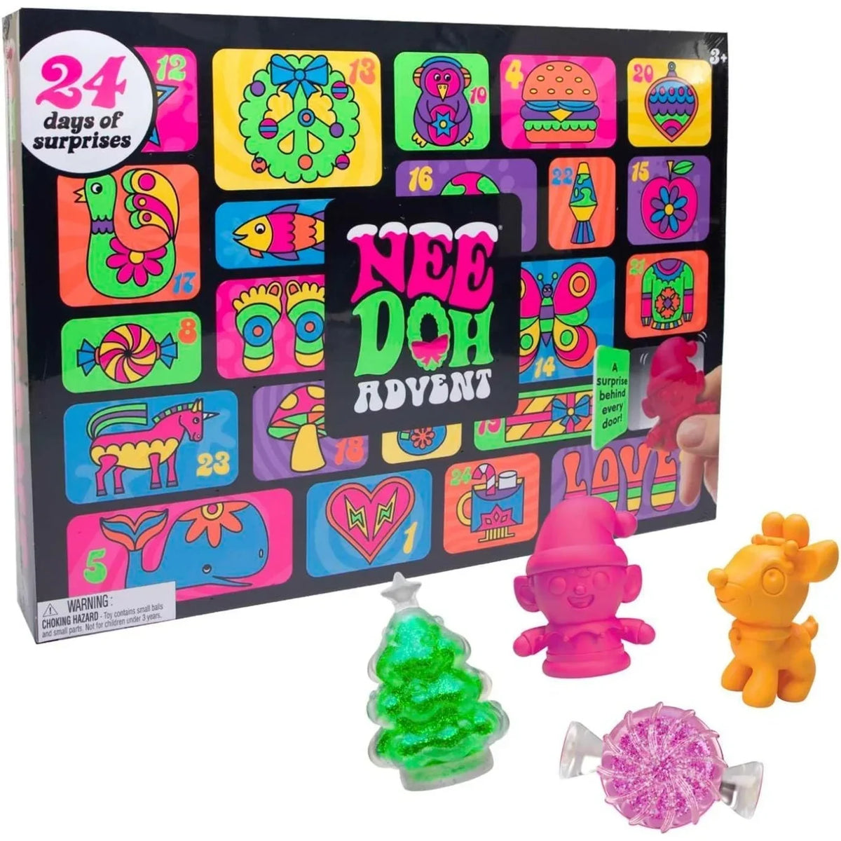 Hot 2026 NeeDoh Advent Calendar Gift 24 Day 3D PVC Sensory Squeeze Dolls Countdown Christmas 2027 New Year Surprise Gifts