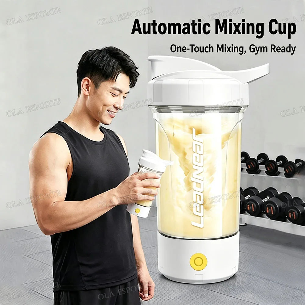 2026 New Electric Protein Shaker Bottle USB Automatic Mixer Cup BPA Free Fitness Sports Blender for Gym Workout 400ml Shaker Cup