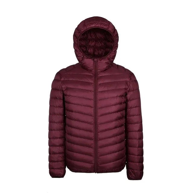 Down Jacket Men's 2024 New 90% White Duck Down Super Light Down Jacket Men's Lightweight Thermal Coat Hooded Feather Coat