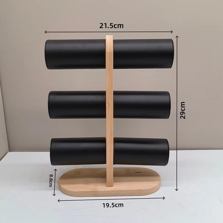 1-3 Tier Wooden High-end Jewelry Display Rack Ring Storage Tray Necklace Bracelet Display Props Jewelry Display Tools