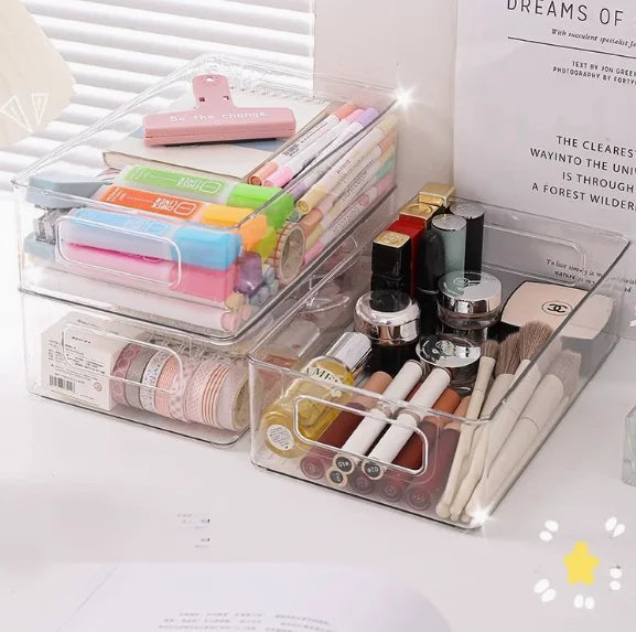 Acrylic Transparent Desktop Organizer Box Cosmetics Plastic Dormitory Household Facial Mask Skin Refrigerated