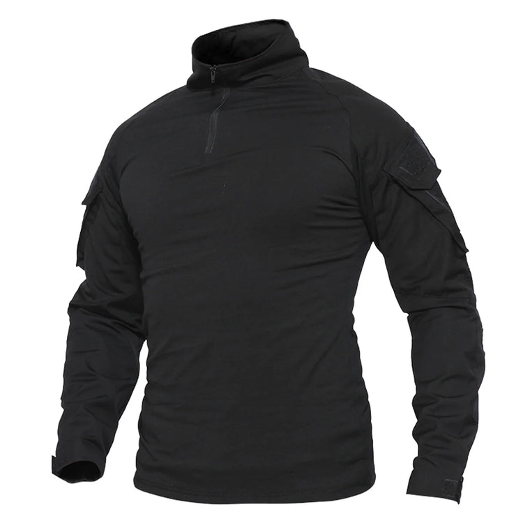 KEFITEVD Men's Hunting T-shirts 1/4 Zip Long Sleeve Shirt Outdoor Climbing Hiking Climbing Tees Camping Fishing Pullover Tops