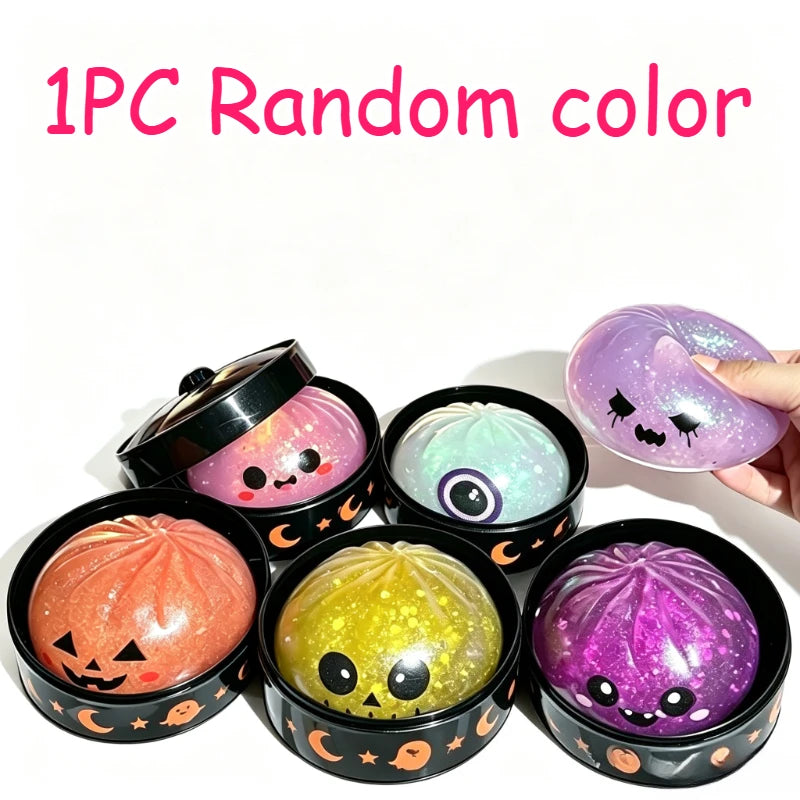 Halloween Dumpling Squeeze Squishy Toy Dumpling Slow Rising Squeeze Stress Relief Sensory Toy Soft Kawaii Halloween Fidget Toy