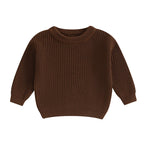 Autumn Baby Girls Boys Sweaters Coat Kids Knitting Pullovers Tops Baby Boys Girls Solid Color Basic Cotton Long Sleeve Sweater