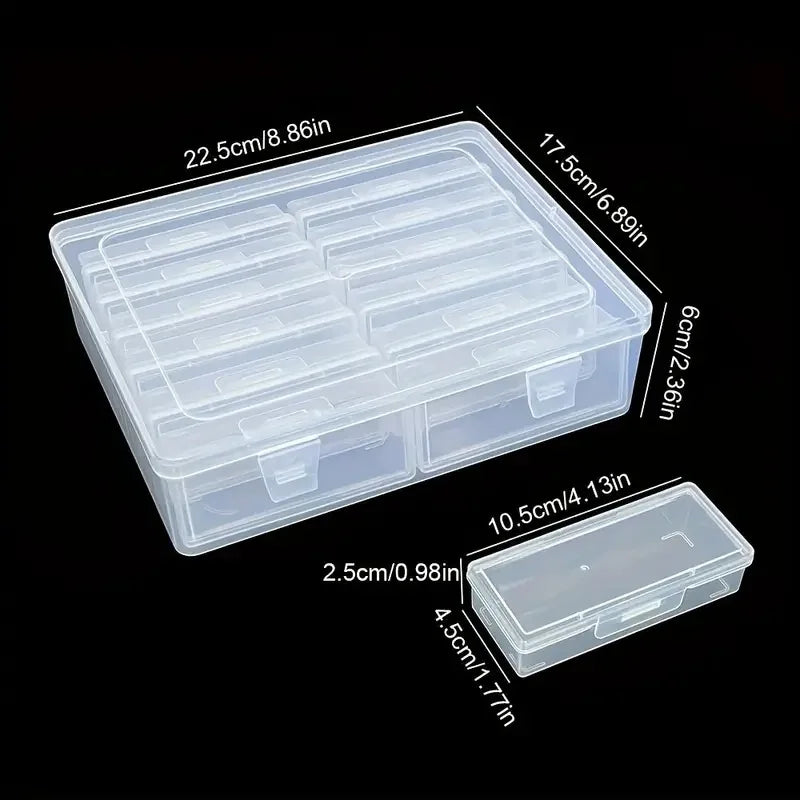 6/12 Adjustable Rectangular Storage Boxes, Suitable for Crafts, Beads, Jewelry with Dividers,