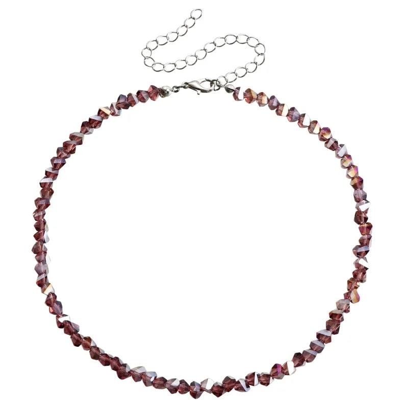 Transparent Crystal Irregular Beaded Choker Necklace for Women Korean Collarbone Clavicle Chain on the Neck Collar Jewelry