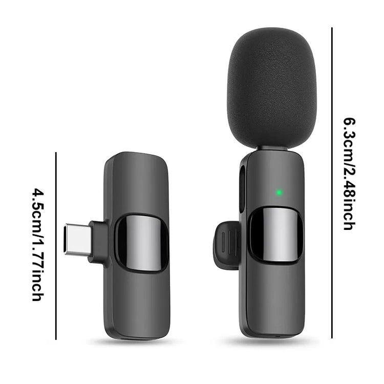 Wireless Lavalier Microphone For iPhone 15/16/17 Series Android Devices Noise Cancelling Mini Lapel Microphone for Vlogging Mic