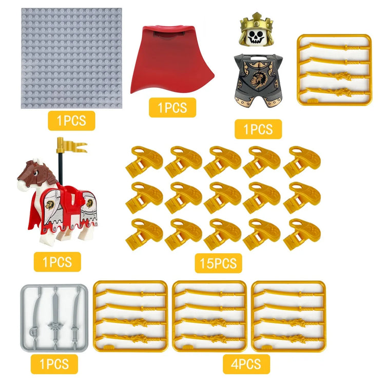 2026 Medieval Knight Skeleton Legion Soldier with Min Action Figures Sets Accessories DIY Brick Building Blocks Toys Gift