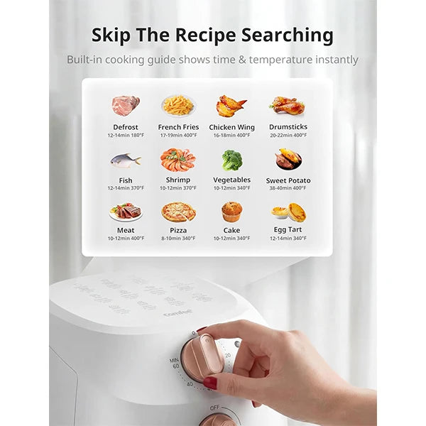 COMFEE' Compact 2.1 Quart Air Fryer with 12 Presets Menu Options, Adjustable Timer & Temperature Control 180-400 degrees F, Dishwasher-Safe Nonstick Fry Basket