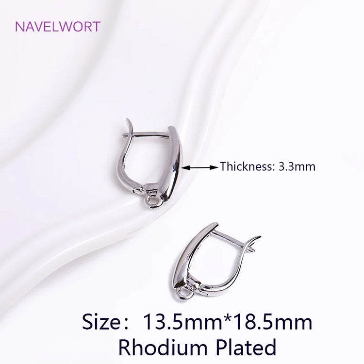 DIY Earring Making Accessories 18K Gold Plated Smooth Earring Hook Clasps Brass Metal Earwires Hooks,Jewelry Making Supplies