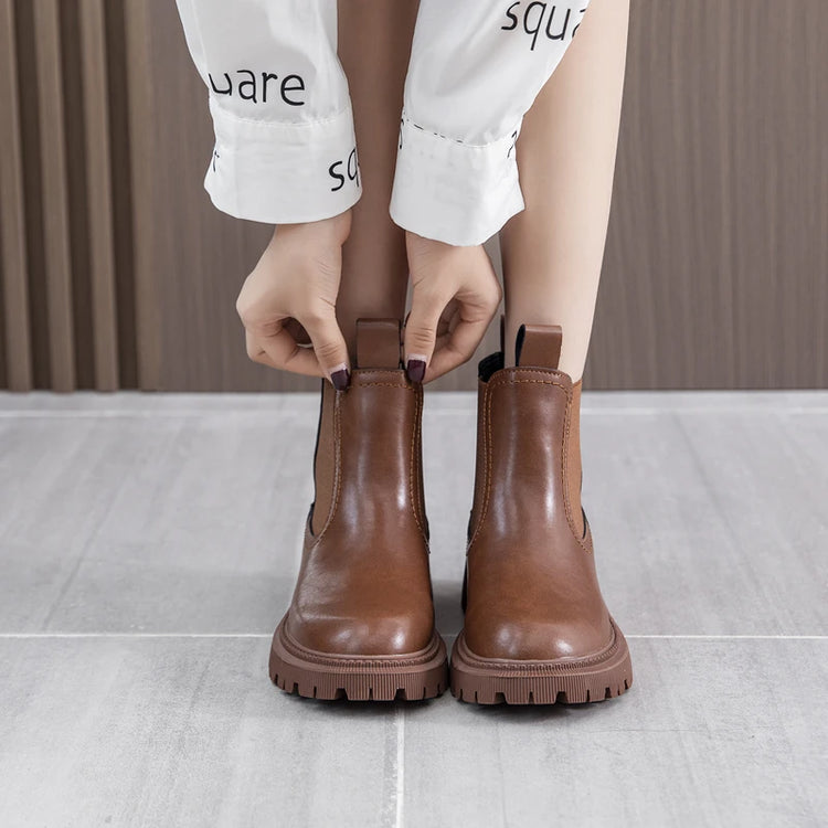 AIYUQI Women's Chelsea Boots Genuine Leather New Autumn Winter Fashion Women's Ankle Boots Retro Winter Boots Ladies  WHSLE MTO