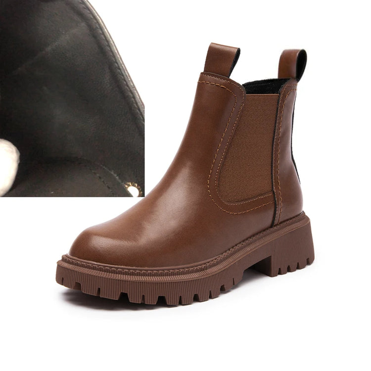 AIYUQI Women's Chelsea Boots Genuine Leather New Autumn Winter Fashion Women's Ankle Boots Retro Winter Boots Ladies  WHSLE MTO