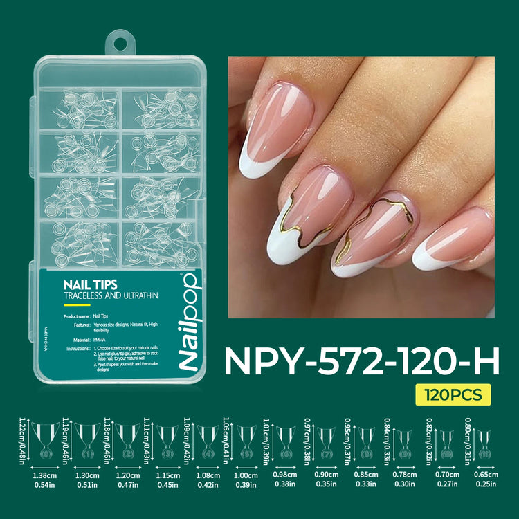 Nailpop 120pcs Acrylic Nails Fake Capsule Short Almond Coffin Square Artificial Nail Extension Soft Gel Tips Accessories Tools