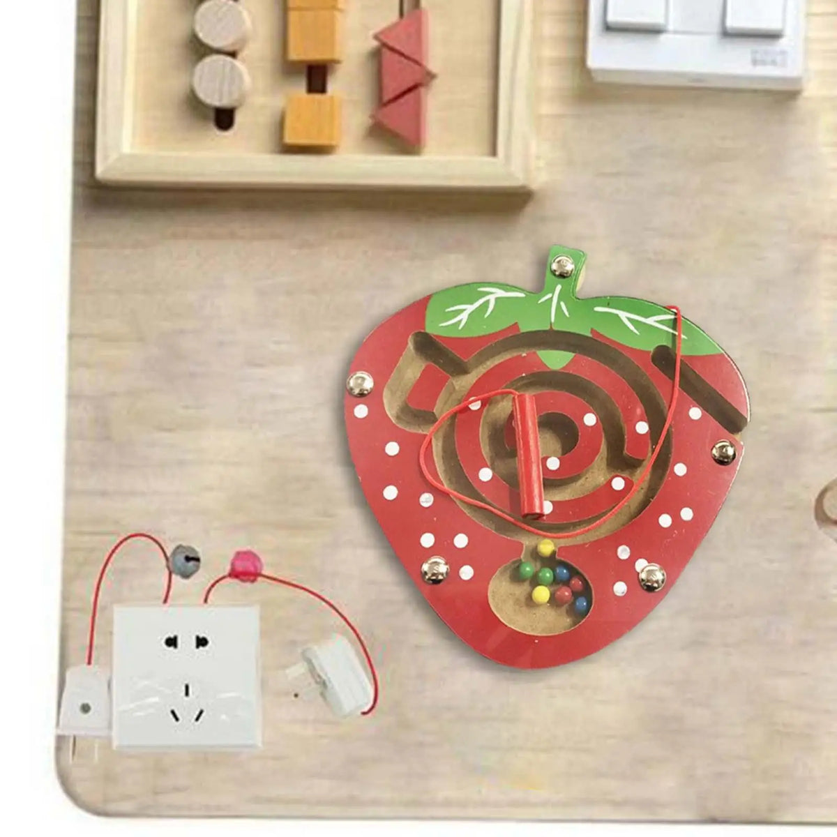 Wooden Busy Board Maze Puzzle Activity Toy for Toddlers Montessori Educational Game Fine Motor Skill Handcraft Learning Gift for
