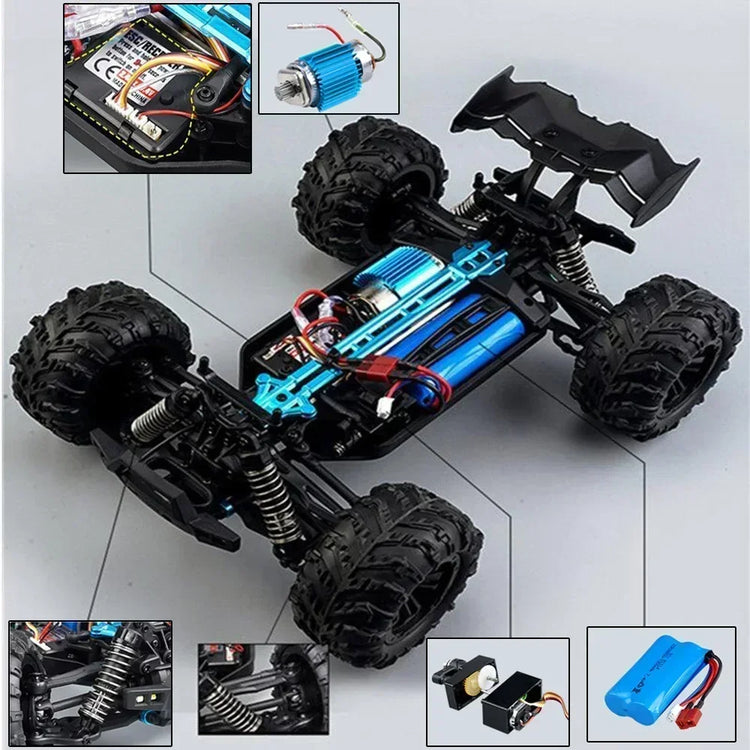 WLtoys 1:16 Scale Large RC Car 50km/h High Speed 4WD Children Toy for Boys Remote Control Car 2.4G Off Road Monster Truck RC Toy