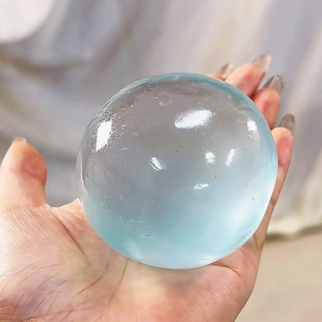 6cm Pink Blue Coconut Oil Handmade Ball Malt Sugar Manual Ice Transparent Malleable Diy Slow Rebound Cute Stress Relief Toy Gift