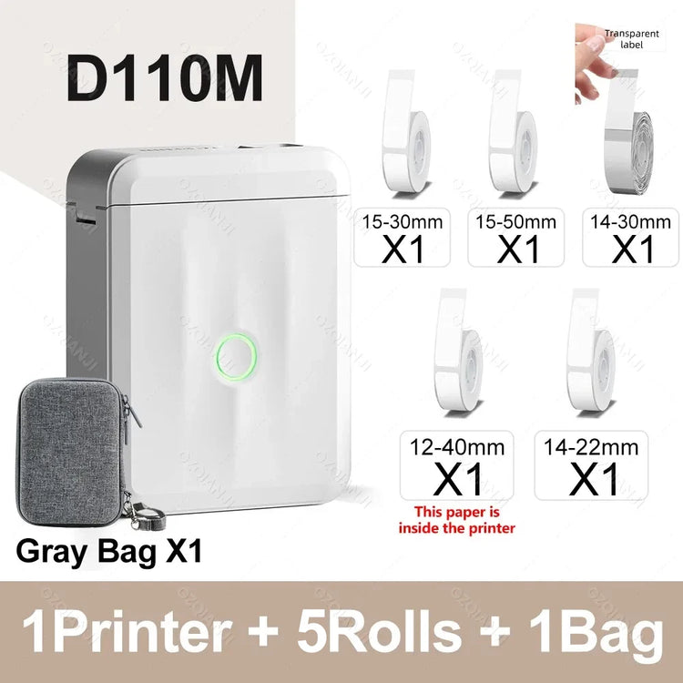 Niimbot D110 Label Printer Bluetooth Mini Adhesive Portable Smart Label Maker UV Without Ink For Office School Labeling Machine