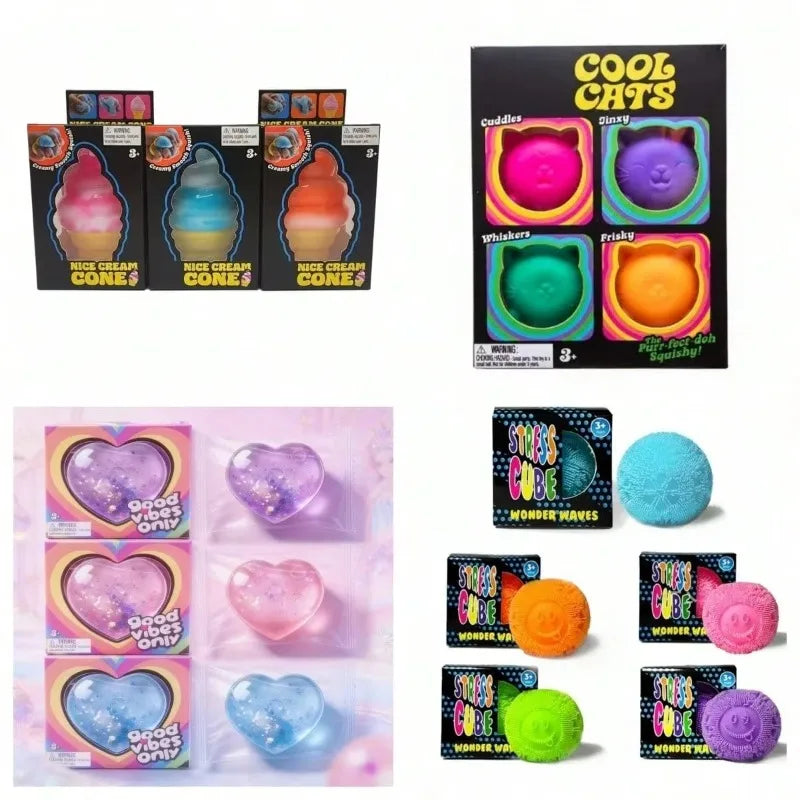 100+ Pieces Assorted Squishy Figures Blind Box Surprise Toys Slow Rising Soft Fidget Toys Featuring Giant Gorilla Moai Head gift