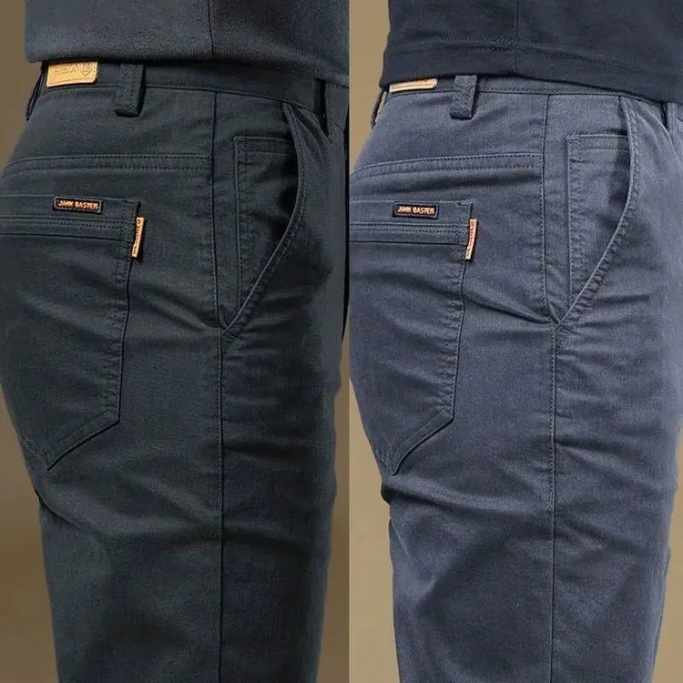 Ultra-high Quality Thin Cotton Men's Casual Pants Trendy Versatile Elastic Light Business Trousers Work Formal Straight Pants