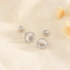 Korean 925 Silver Needle Tragus Piercing Helix Studs Earrings for Women 2Pcs Butterfly Heart Trendy Ear Piercing Body Jewelry