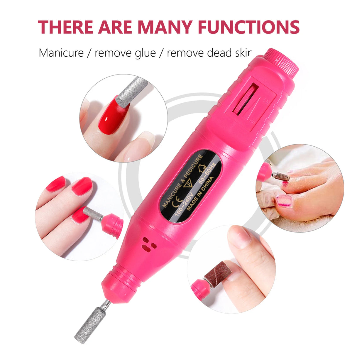 Electric Nail Drill Machine Set Pedicure Grinding Equipment Mill For Manicure Professional Strong Nail Polishing Tool