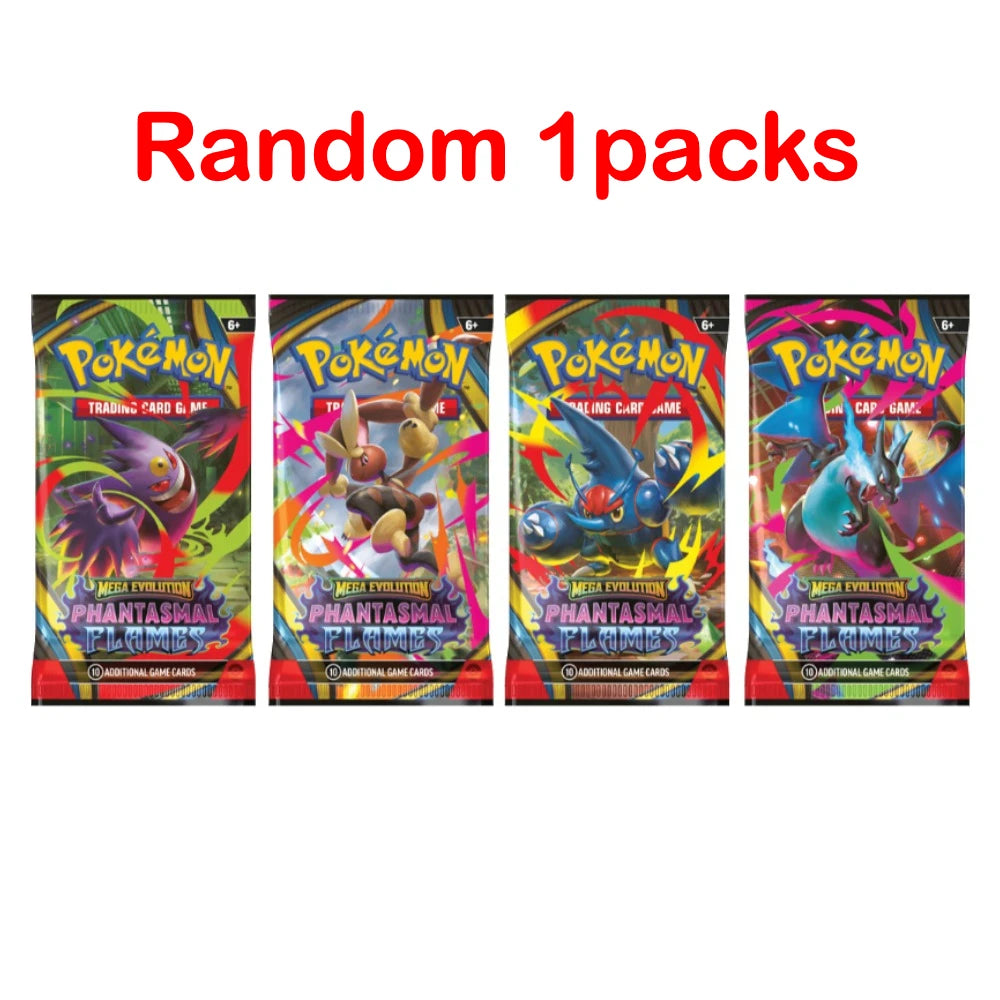 360PCS TCG Mega Evolution Phantasmal Flames Trading Card Gengar Heracross Lopunny Charizard X Anime Collectible Collection Gift